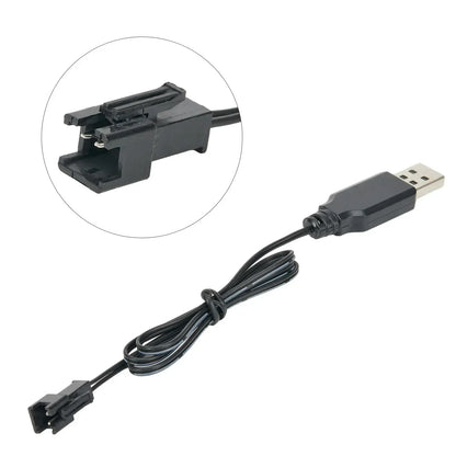Usb Charger Cable for 3.7V Lithium Battery Charger SM-2P Forward RC Car Aircraft Remote Control Toys Parts Accessories