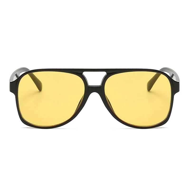 Fashion Pilot Oversized Sunglasses Woman Personality Double Bridges Sun Glasses Female Retro Leopard Orange Mirror Eyewear