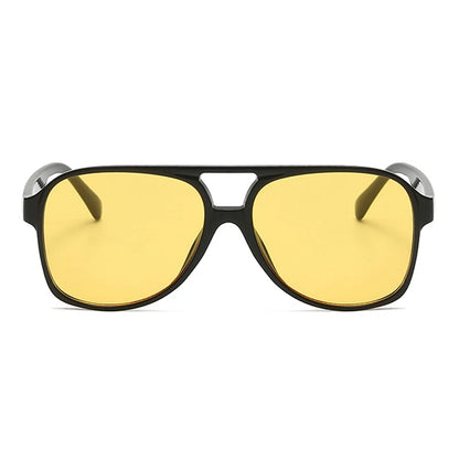 Fashion Pilot Oversized Sunglasses Woman Personality Double Bridges Sun Glasses Female Retro Leopard Orange Mirror Eyewear