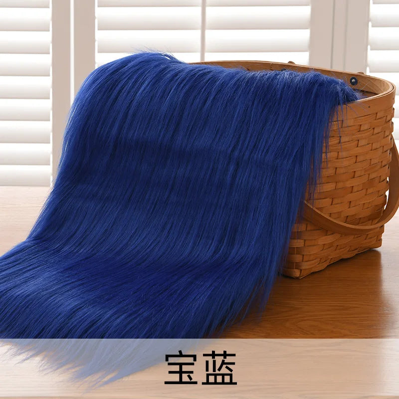 Dolls Long Plush Fabric Per Meter for Upholstery Coats Chair Cover Sewing Plain Fashion Fur Textile Needlework Thick Comfortable