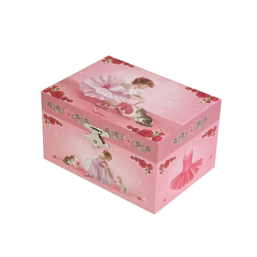 Rotating Girl Music Box Musical Jewelry Box With Mirror and Drawer Wooden Ballerina Music Box Christmas Birthday Gift for Girls