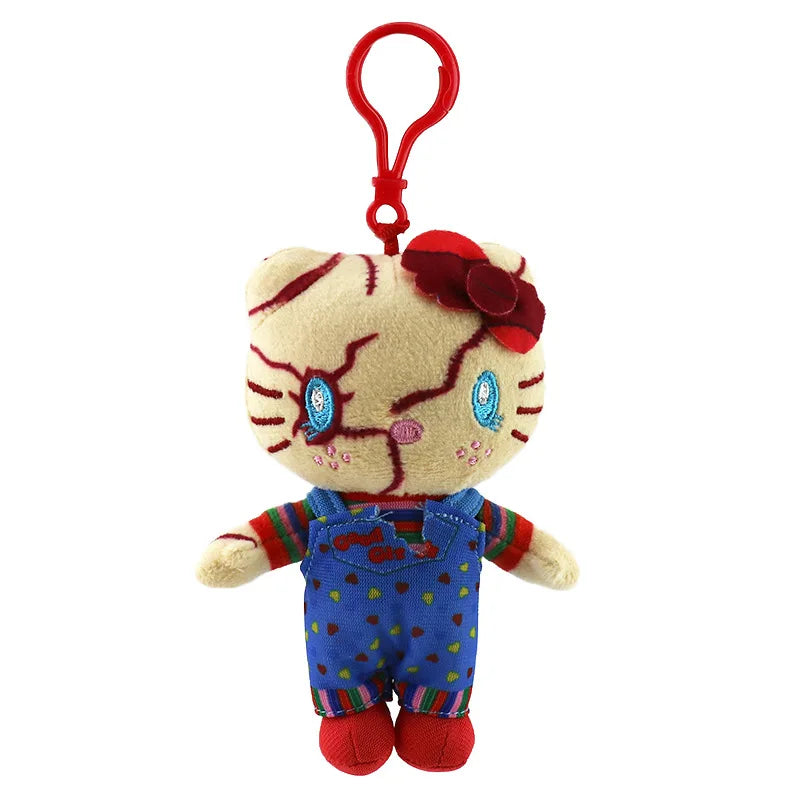 Anime Hello Kitty Plush Kawaii Action Figure Toys Chuacky Doll Cute Pendant Keys Girl Halloween Christmas Birthday Gifts ﻿