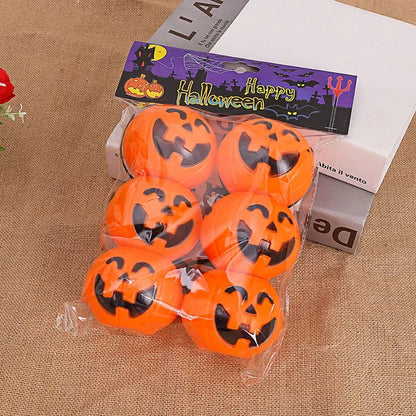 6pcs Halloween Cauldron Bucket Candy Pumpkin Mini Witch Black Pot Decor Buckets Bowl Witches Kettle Container