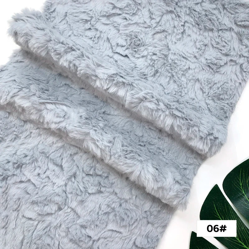 25x45cm Embossed Microfiber Plush Faux Fur Furry Fabric Soft Imitation Rabbit Fur DIY Doll Garment Coat Jacket Sewing Material