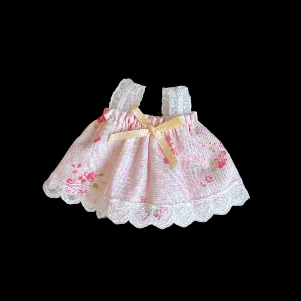 For Labubu 4.0 the Monsters Pin for Love Series Doll Clothes Mini Floral Skirt Dress for Mini Labubu Doll Clothes Accessories