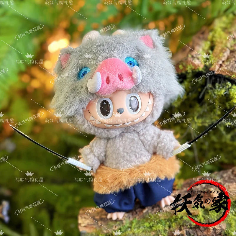 Labubu Clothes Doll Decorative Clothing 17cm Baby Clothes Labubu Sitting Party Baby Clothes Charcoal Zhilang Clothes