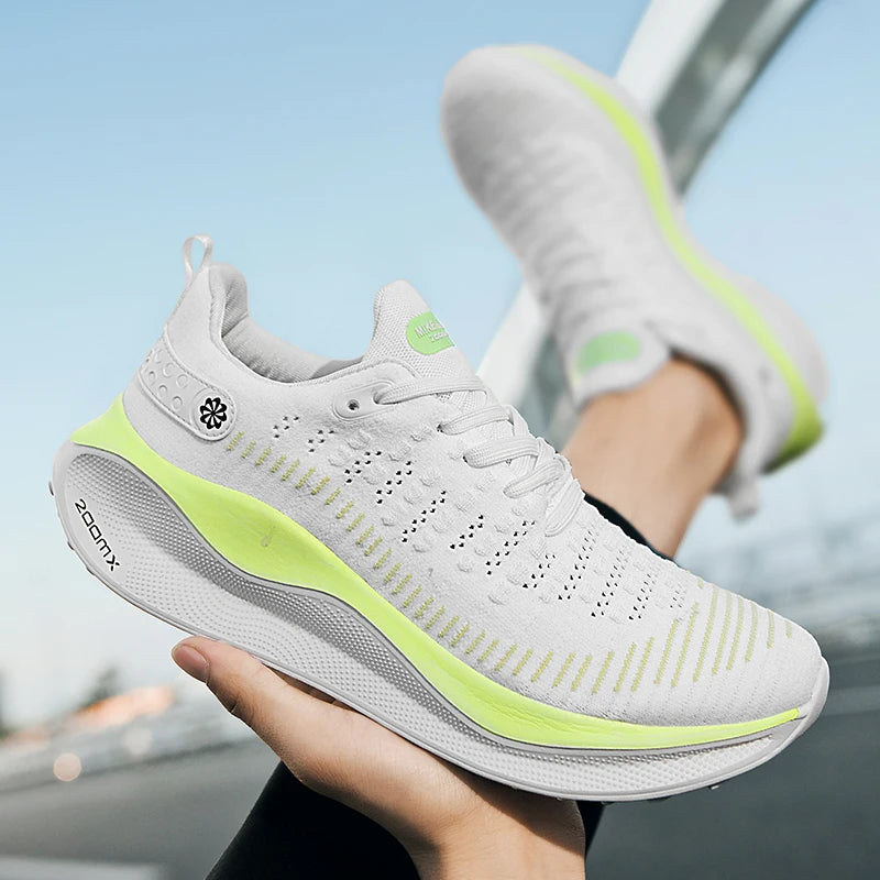 Sneakers Men Mesh Lightwieght Flat Fashion Lace-Up Training Jogging Gym Shoes Trendy Running Shoes for Man