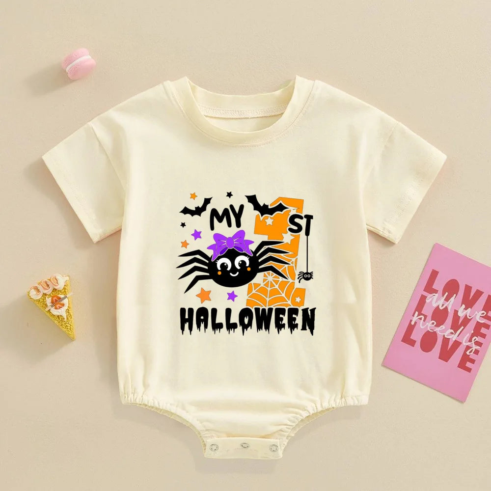 My First Halloween Print Baby Bubbles Romper Halloween Party Infant Outfit Bodysuit Newborn Large Jumpsuit Newborn Retro Clothes