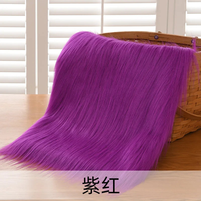 Dolls Long Plush Fabric Per Meter for Upholstery Coats Chair Cover Sewing Plain Fashion Fur Textile Needlework Thick Comfortable