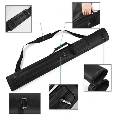 4 Holes Pool Cue Case Pouch Organizing Adjustable Shoulder Strap Equipment Protector Travel With Zipper Snooker Club Storage Box