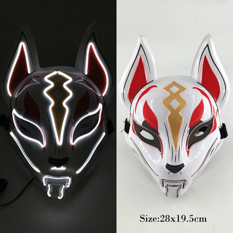 New Designed Glowing Halloween Party Mask Flashing LED Masks EL Neon Light Cosplay Mask Costume Props Glow Party Supplies