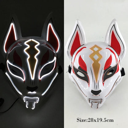 New Designed Glowing Halloween Party Mask Flashing LED Masks EL Neon Light Cosplay Mask Costume Props Glow Party Supplies