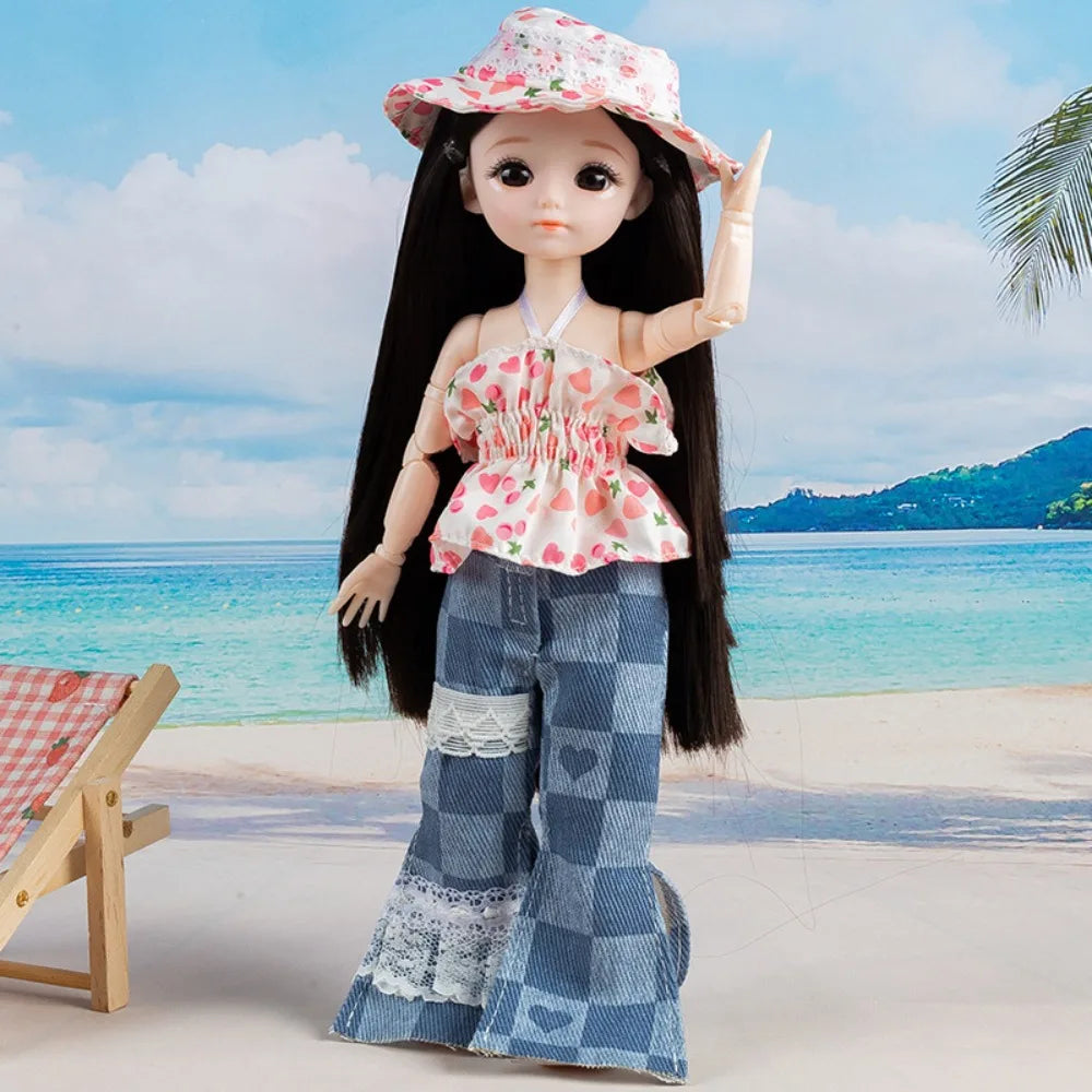 BJD Dolls BJD Dolls and Clothes Hinged Doll Brown Eye Removable Joints 3D Eyes Doll 13 Movable Joints Anime