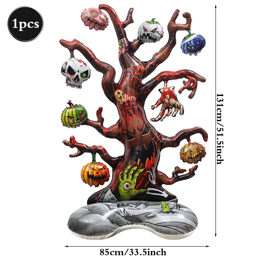 Halloween Decoration Balloons Large Witch Ghost Grim Reaper Tombstone Pumpkin Inflatable Foil Balloon Halloween Party Supplies