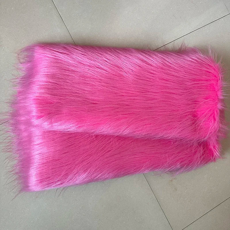 White Long Fur Long Hair Plush Fabric Fur  by the Meter for Clothes Upholstery Toys Coats Doll Sewing Soft Green Faux Fur Cloth
