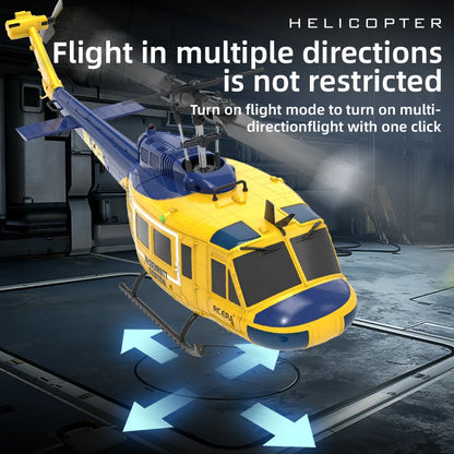 C032 UH-1 Brushless RTF RC Helicopter 6-Axis Gyroscope One Click 3D Flip Optical Flow Positioning UH1 Helicopter Model Hobby Toy