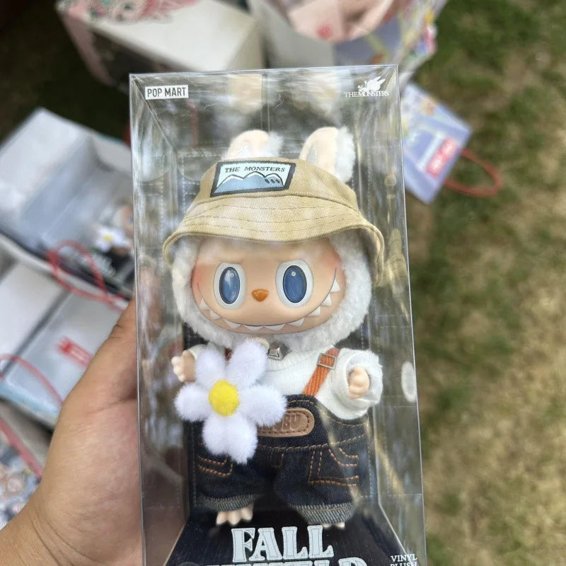 Labubu Keychain 1:1 Replica the Monsters Labubu Series Fall in Wild Doll Kid Toys Tide Play Pendant in Stock Birthday Gifts