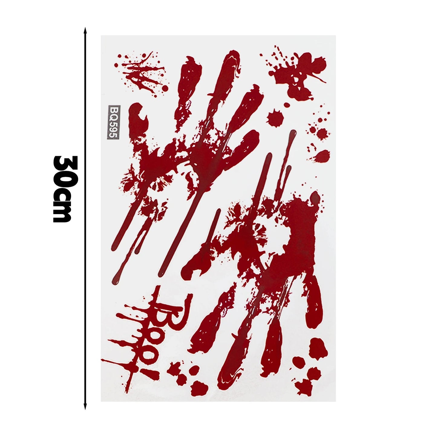 Halloween Decorations Window Stickers Reusable Bloody Handprint Footprint Horror Sticker Scary Realistic Tattoo Stickers Decors