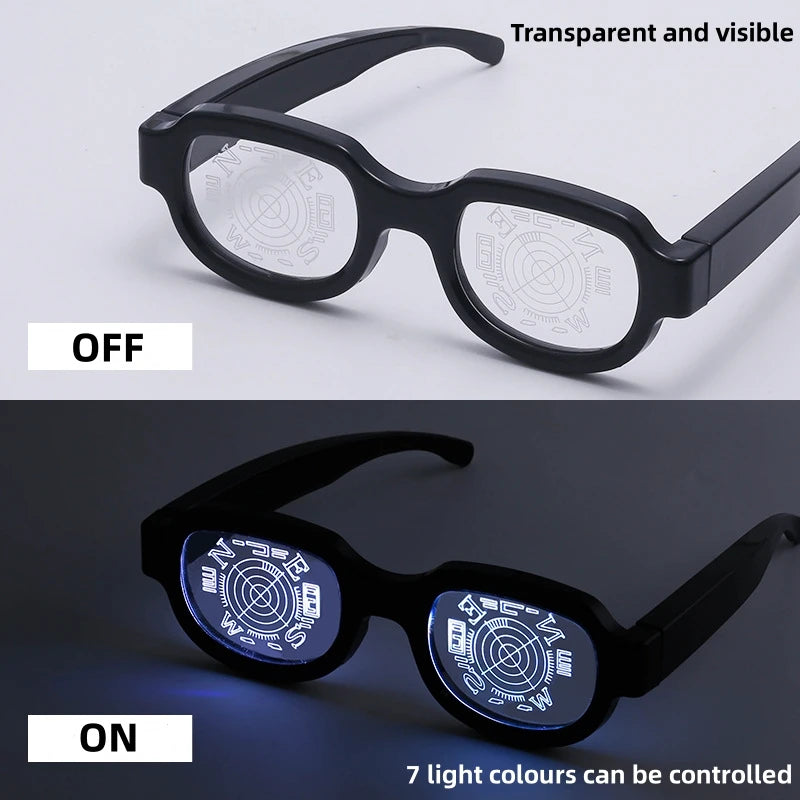 LED Tech Glasses Conan Terminator Personalised Dress Up Spooky Prom Performance Glasses for Halloween Party Cosplay