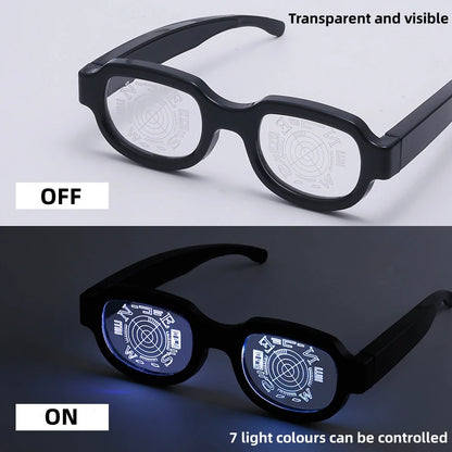 LED Tech Glasses Conan Terminator Personalised Dress Up Spooky Prom Performance Glasses for Halloween Party Cosplay