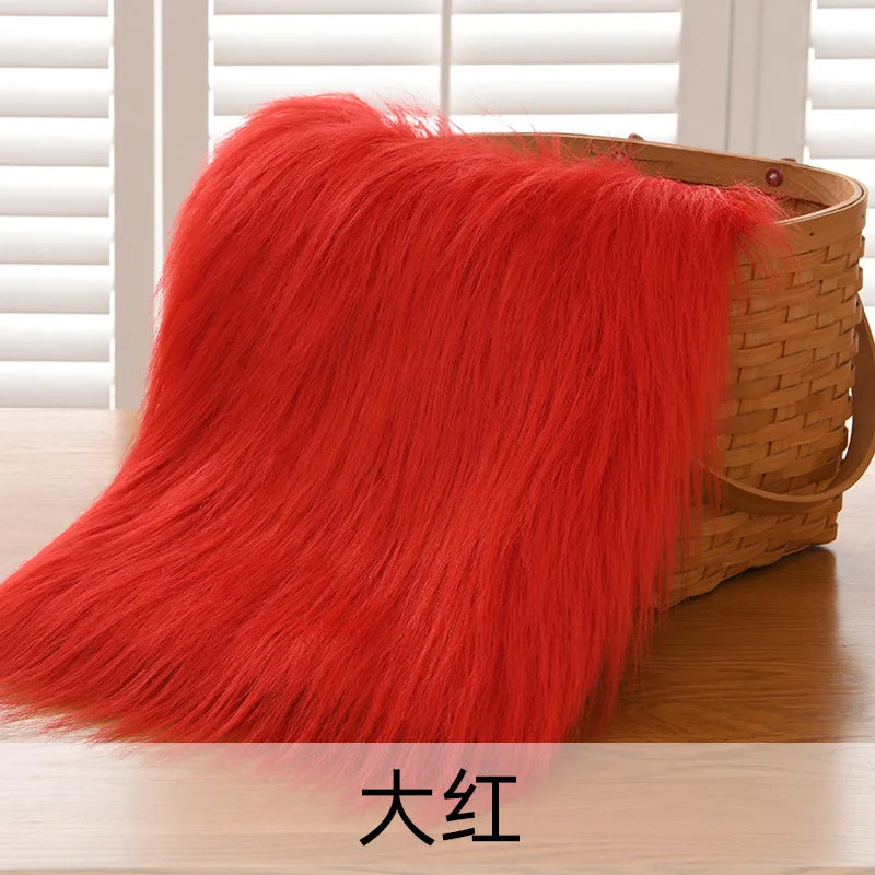 Dolls Long Plush Fabric Per Meter for Upholstery Coats Chair Cover Sewing Plain Fashion Fur Textile Needlework Thick Comfortable