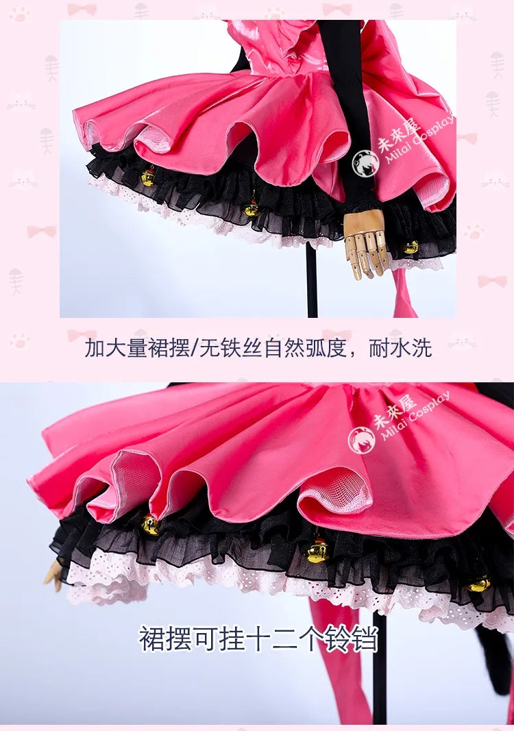 Sakura Pink Fight Dress Cosplay Costume Women Cute Party Suit  Halloween Outfits Anime Card Captor Sakura Clothing Custom Made
