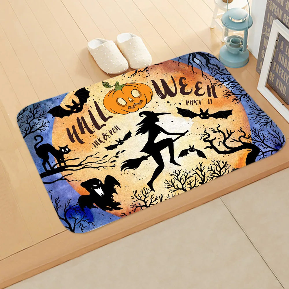 2024 Halloween Pumpkin Carpet Bedroom Bathroom Floor Mats Decorative Halloween Floor Mats Christmas Mats Christmas Decorations