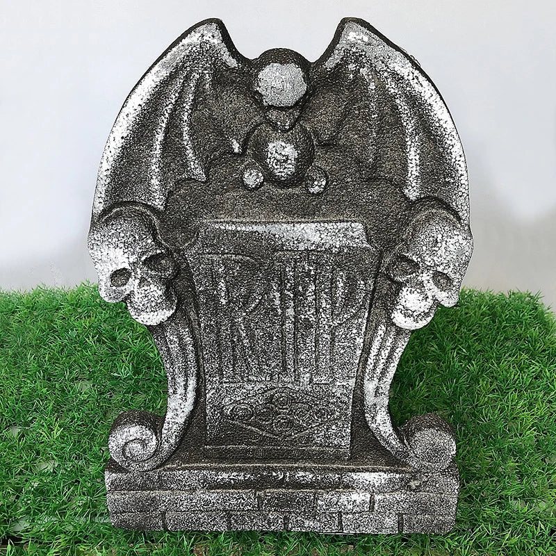 D2 4Pcs/Set Halloween Decoration Outdoor Graveyard Tombstones Halloween Decor Yard Signs Realistic Scary Skeleton RIP Gravestone