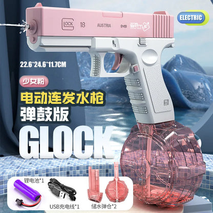 New 2024 Experience Fully Automatic Summer Water Gun Electric Glock Pistol Shooting Water Fun Toys for ChildrenBoysGirls Adults