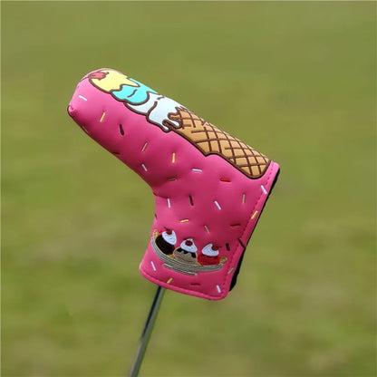 Ice Cream Design Golf Club #1 #3 #5 Wood Headcovers Driver Fairway Woods Cover PU Leather Head Covers