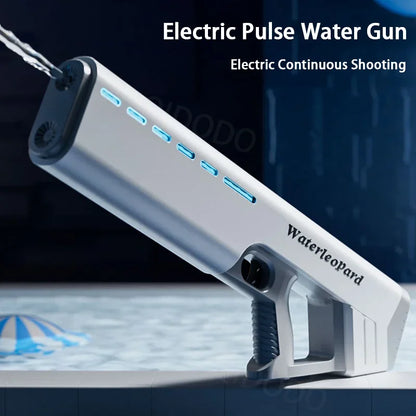 Electric Water Gun Toy With Light Waterproof Fully Automatic Water Pistol Spray Burst Absorbing Outdoor Pool Toys for Kids Gifts