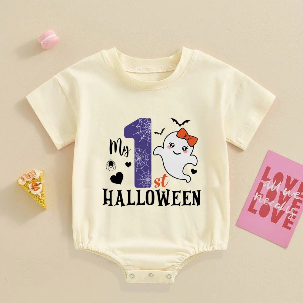 My First Halloween Print Baby Bubbles Romper Halloween Party Infant Outfit Bodysuit Newborn Large Jumpsuit Newborn Retro Clothes