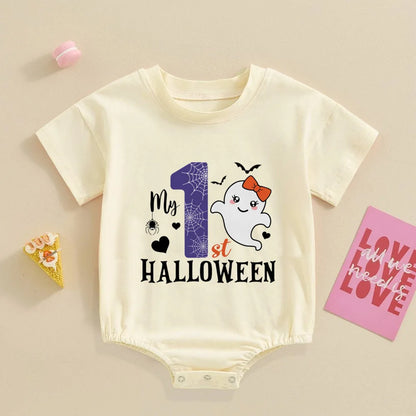 My First Halloween Print Baby Bubbles Romper Halloween Party Infant Outfit Bodysuit Newborn Large Jumpsuit Newborn Retro Clothes