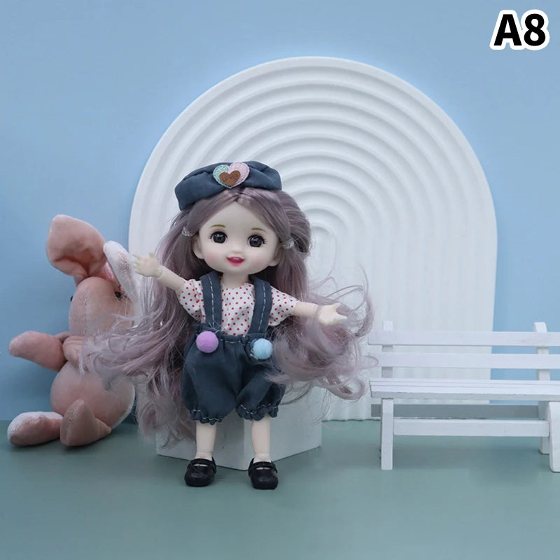 Innovative and Practical for Girls Birthday Gift Cute Fashion Princess DIY Dress Up Toys New 16CM Exquisite Mini Imitation Dolls