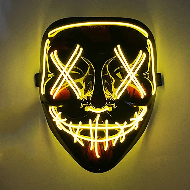 Halloween Scary LED Glowing Mask-Colorful Luminous Ghost Face,Carnival/Cosplay Party/Nightclub/Music Festival/Costume Supplies