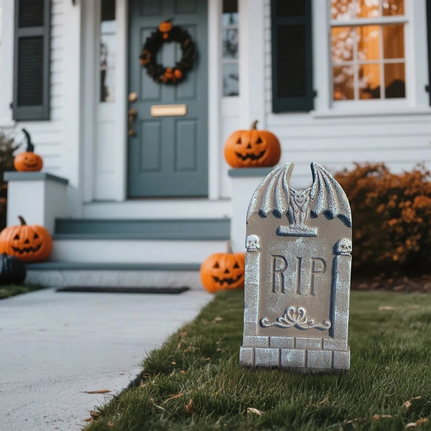 Mini RIP Tombstones Skulls DIY Cemetery Coffin Graveyard Miniature Halloween Decoration Fairy Garden Ornaments Accessories