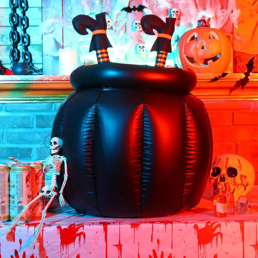 Inflatable Witch Pot Halloween Large Multi-Functional Ice Bucket Candy Container Party Horror Props to Halloween Decoration