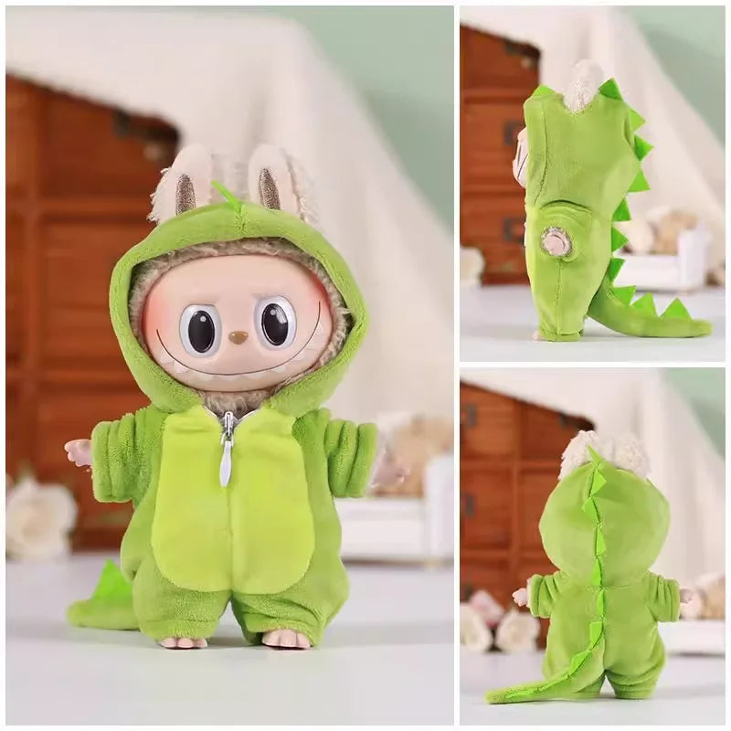 Dragon Animal Monster Onesie for Labubu V3 V2 V1 Baby Clothes Dinosaur Costume for Ropa Labubu Outfits