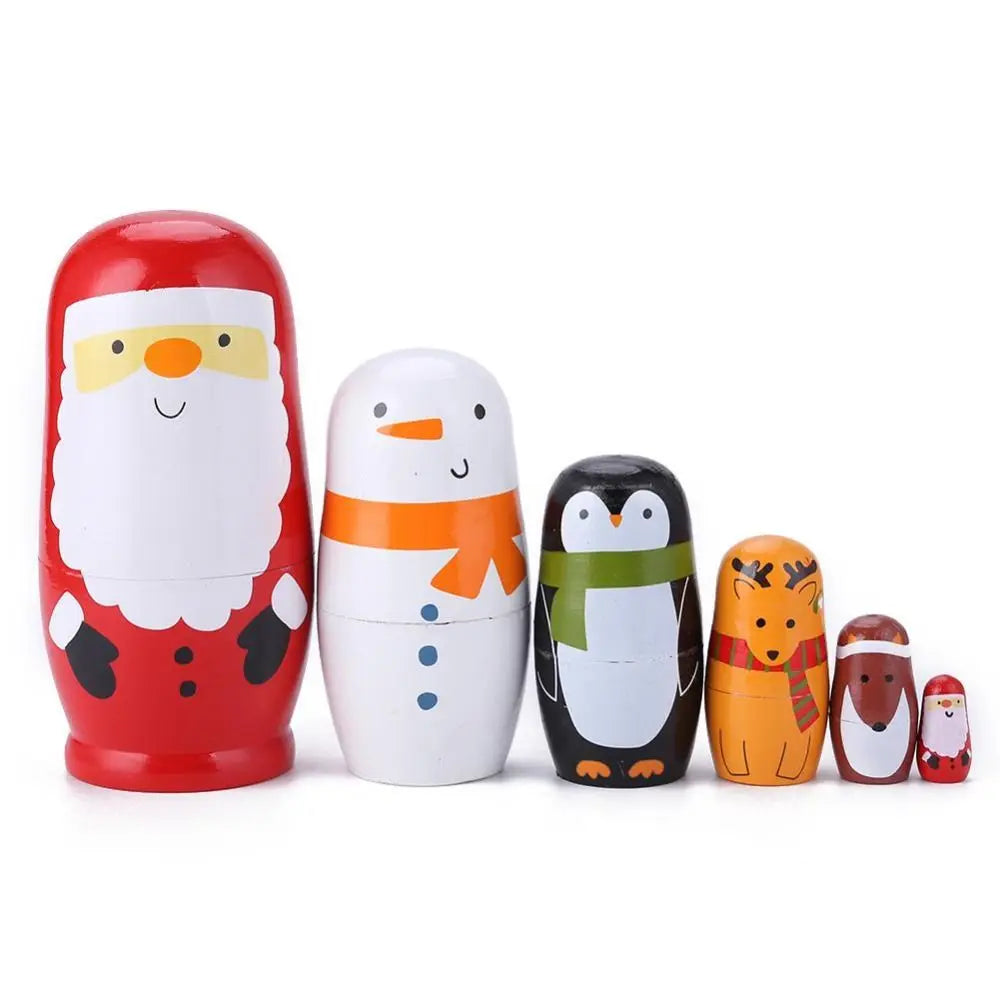 Home Bedroom Nesting Doll Hand Paint Toys Wooden Russian Nesting Doll Matryoshka Dolls Toys Russian Nesting Stacking Dolls
