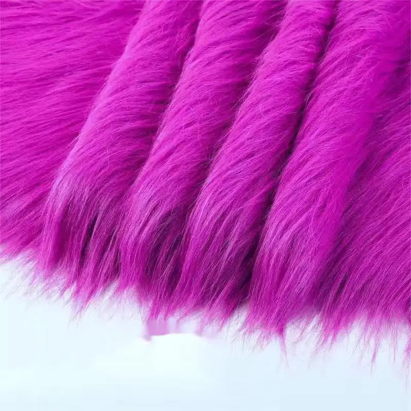 5x180cm Long Faux Fur Plush Silk Fabric Handmade DIY Doll Garment Toy Beard Hair Immitation Fox Fur Plush Ribbon Fabric