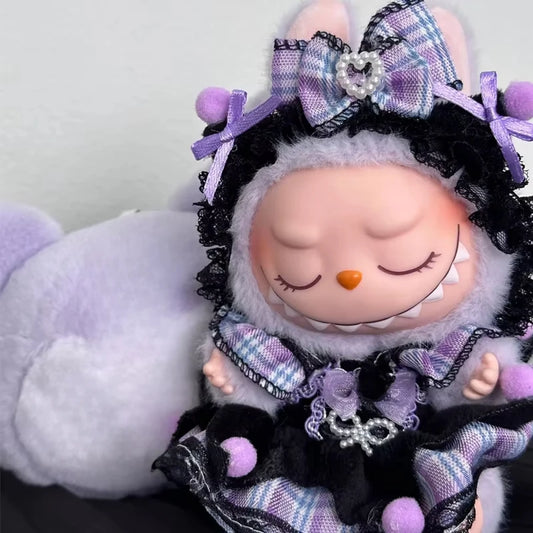 Mini Plush Doll'S Clothes Outfit Accessories for 15-17cm Labubu Idol V1 V2 Gauze Skirt Set Clothing Gift