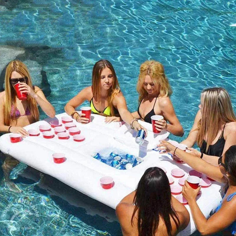 PVC Inflatable Outdoor Pool Rafts Beach Swimming Portable Inflatable Ride-Ons Water Ice Bucket Salad Beer Bar