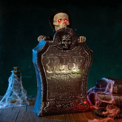 Halloween Horror Tombstone Ornament Lifting Luminous Tombstone Luminous Sound Tombstone Ghost Festival Costume Prop