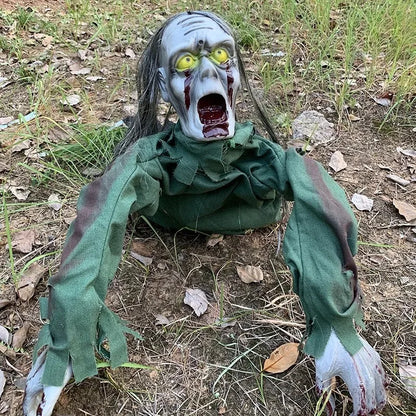 Crawling Ghost Electric Scary Crawling Spirit Horror Voice Control Bloody Ghost Zombie Props Haunted House Yard Halloween Decor