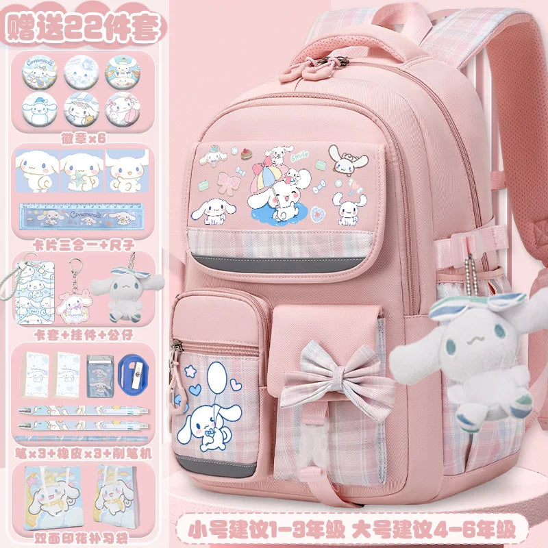 Sanrio Cinnamon Dog Cute Fashion Print School Bag for Primary School Students, Stylish Children's Back-To-School Backpack