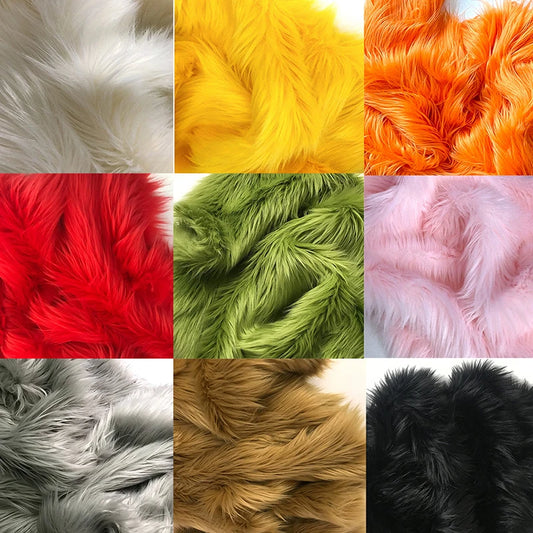 25*25Cm Faux Fur Fabric Square Artificial Fur Long Pile Plush Fabric for DIY Chair Cushion Crafts Dolls Beard Hair Decoration