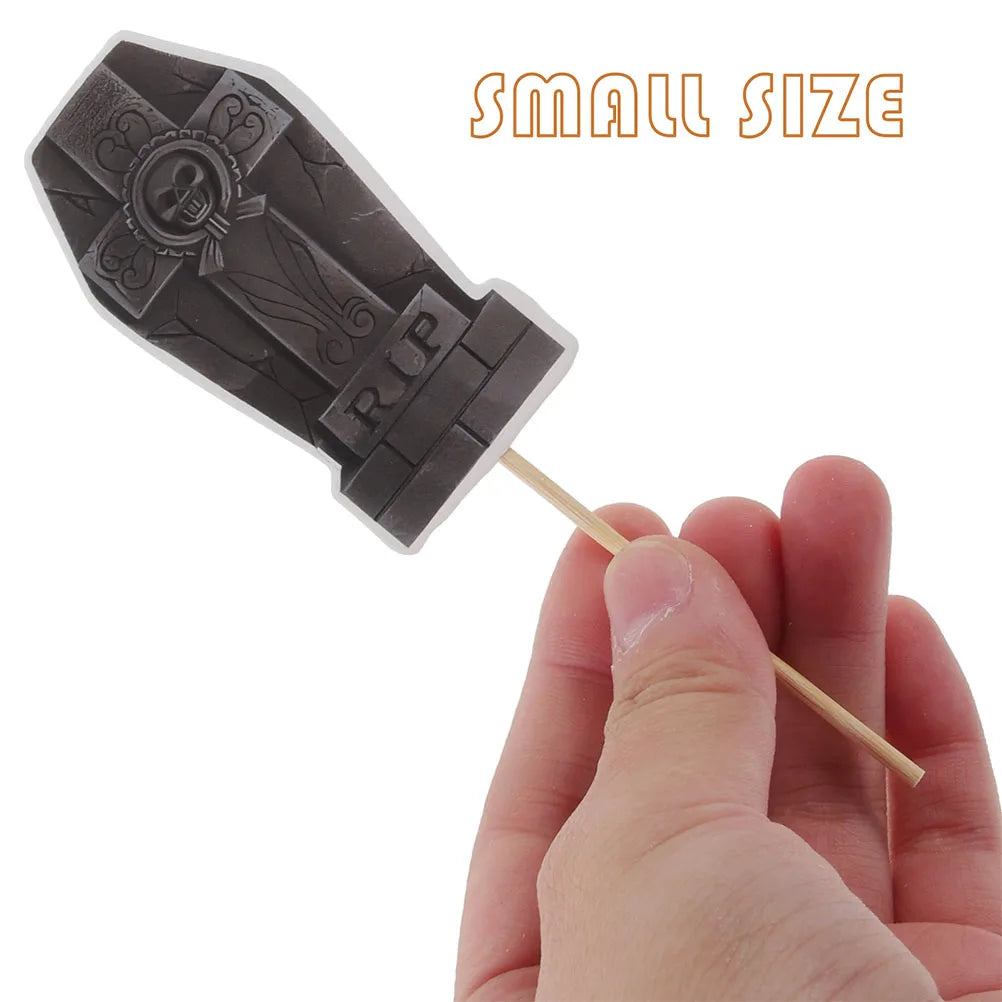 12pcs Tombstone Halloween Picks Halloween Party Cake Tombstones Decorations Tombstones Cupcake Picks Graveyard Cake Picks