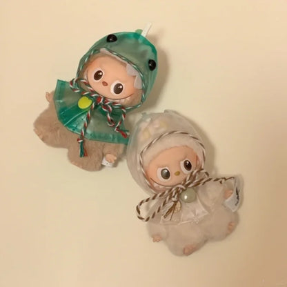 For Labubu 4.0 the Monsters Pin for Love Series Cute Mini Raincoats Waterproof Outfit for Labubu V4 Doll Clothes Accessories