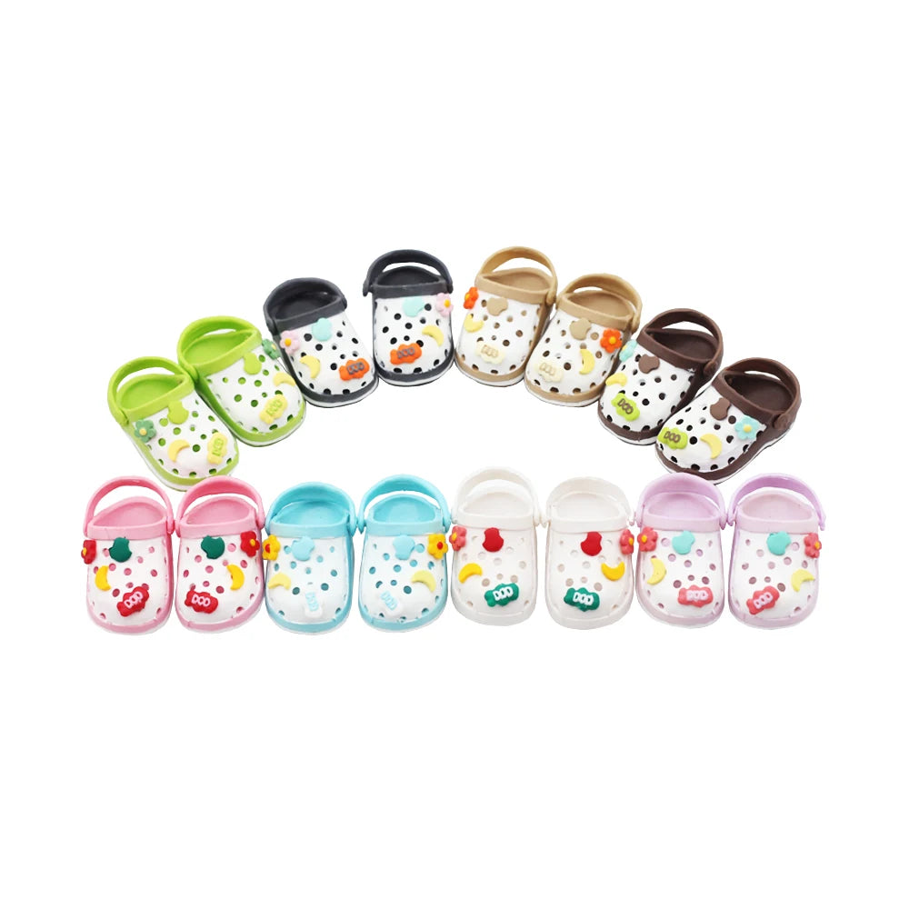 Labubu Doll Slippers Shoes (4.3*2.0cm) for Labubu Macaron  Bao-Ao Bao Ao &15cm EXO Plush Doll & 1/6 BJD Doll