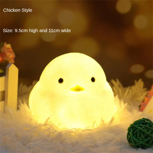 Soft Silicone LED Night Lights Christmas Gift USB Rechargeable Children Baby Kids Night Lamp Creative Cartoon Room Decor Light